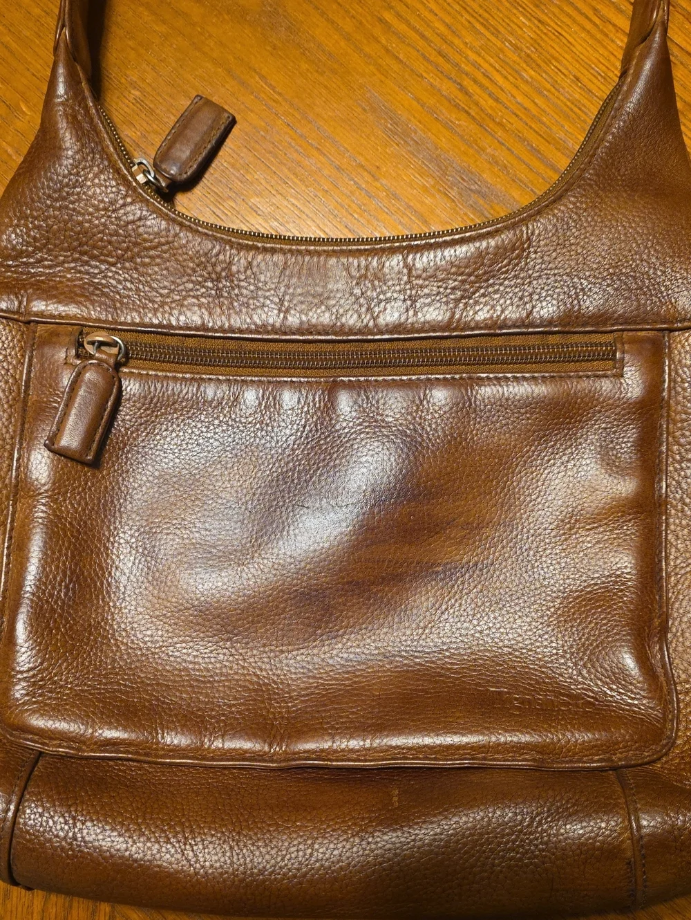 Restored Antiqued Vintage Tignanello Pebble Leather Flap Shoulder Bag